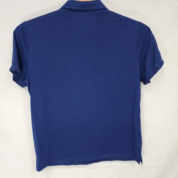 NIKE Dri-Fit Polo MENS XL Dark Blue Stretch Performance Sport -Metal Logo LIGHT - Picture 6 of 10